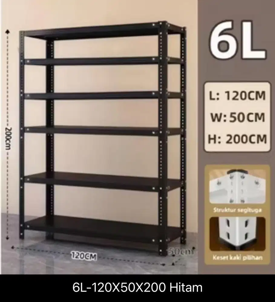Rak besi siku / rak susun / rak gudang serbaguna / rak supermarket