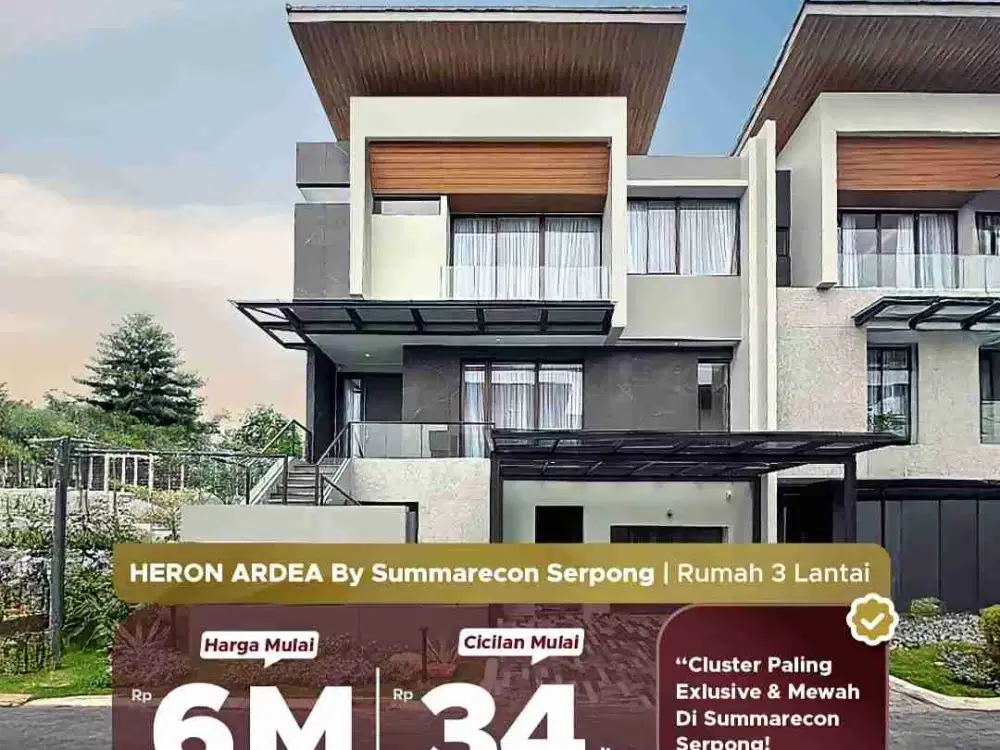 CLUSTER ARDEA AT HERON Summarecon serpong rumah high celling rumah idaman termewah mulai 6man! siap huni