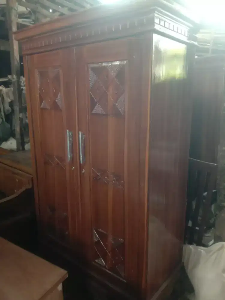 Lemari 2 pintu kayu jati,,  langsung pengrajin