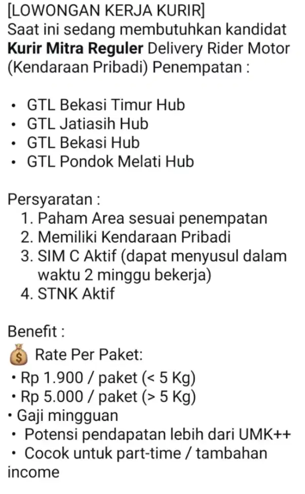KURIR MITRA PAKET DELIVERY
