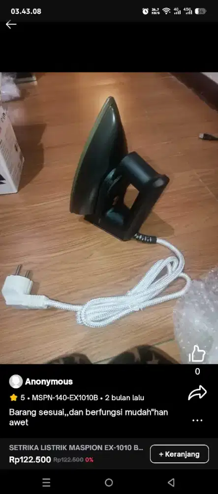 setrika baju maspion