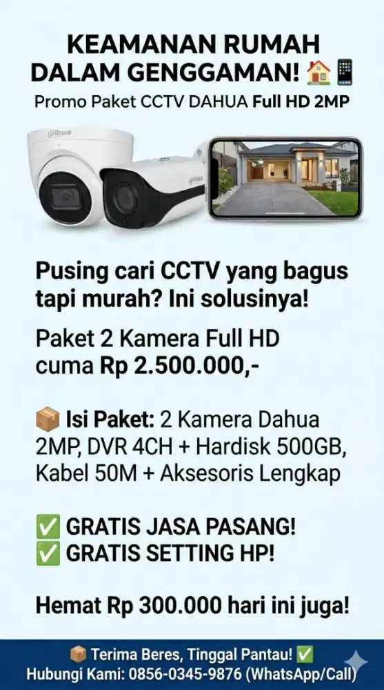 CCTV 2 Titik Full HD Bergaransi