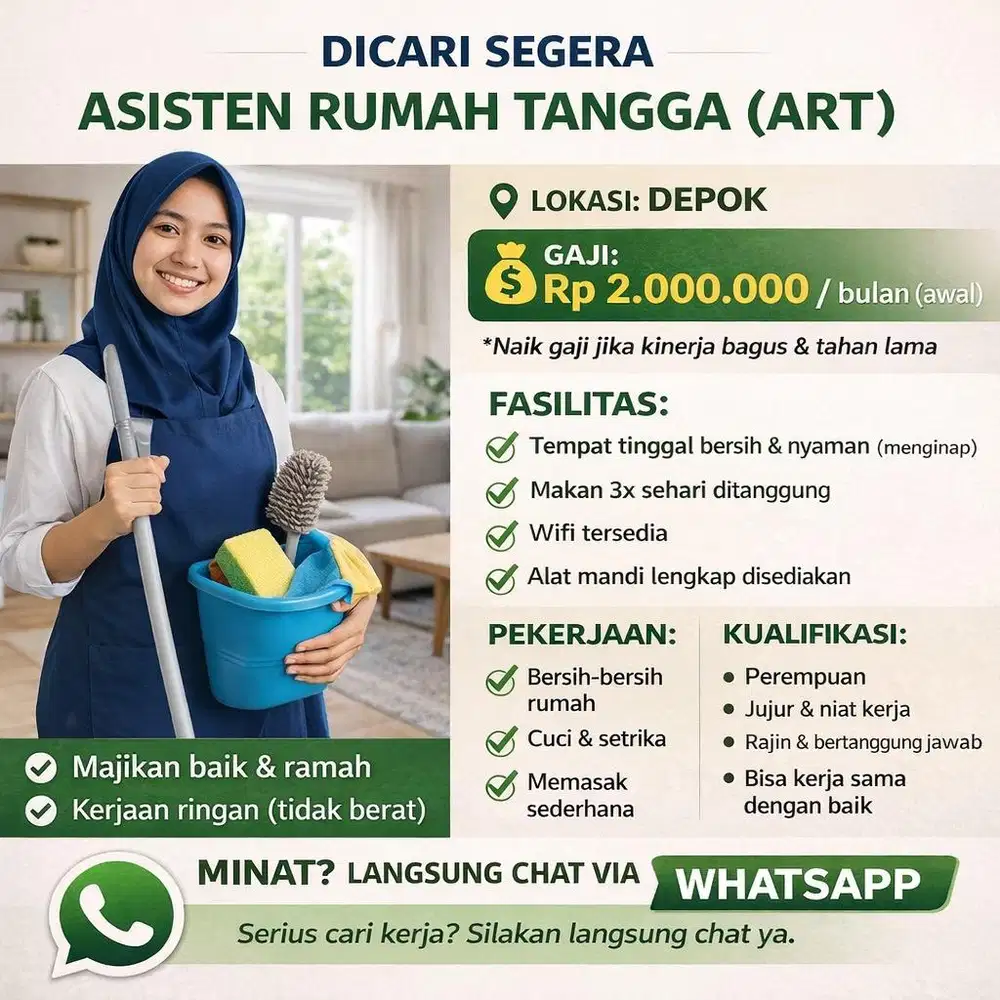 LOWONGAN ART SEGERA – BISA LANGSUNG KERJA (DEPOK)