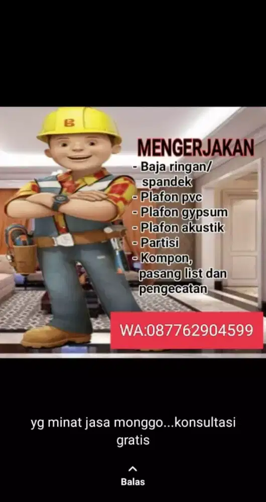 Tukang bangunan panggilan perbaikan rumah renovasi dll