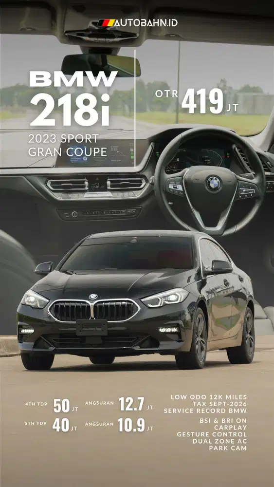Full Warranty ON! BMW 218i Sport Line Gran Coupe 2023
