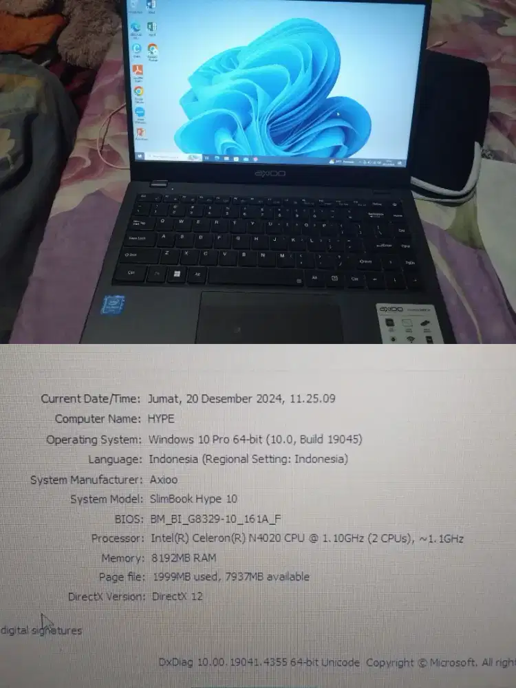 DIJUAL LAPTOP AXIO HYPE 10