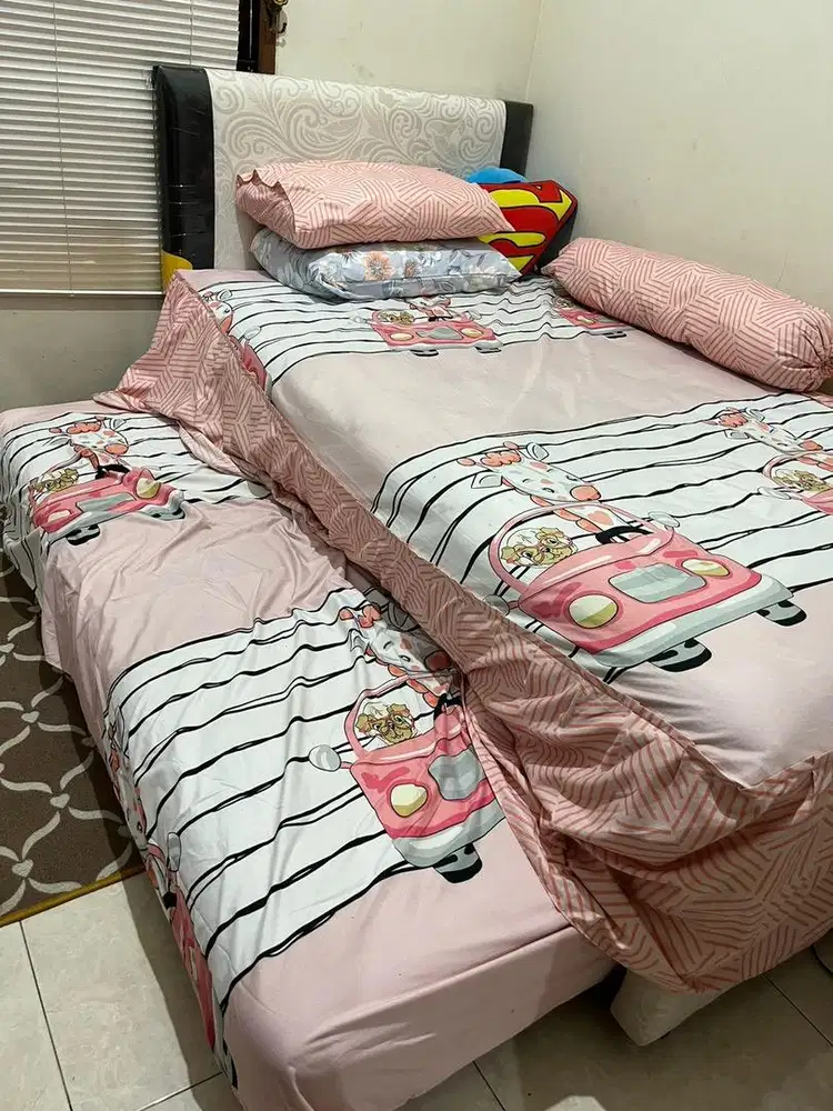 Ranjang kasur 2 tingkat geser