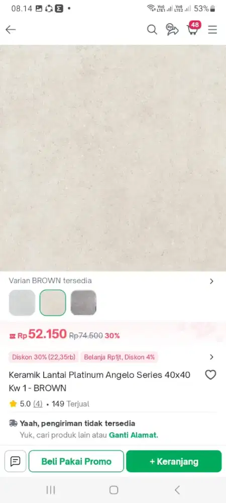 Jual Cepat. Kramik PLATINUM 40x40 Angelo Brown
