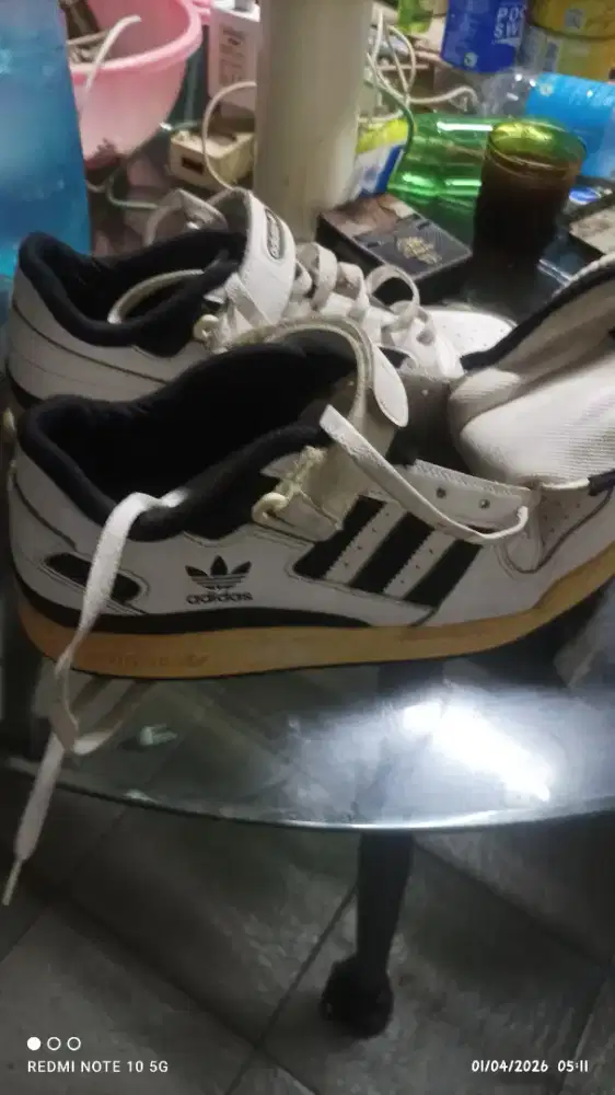 Sepatu Adidas Forum Low White Black - Original Vintage Look - Size 42