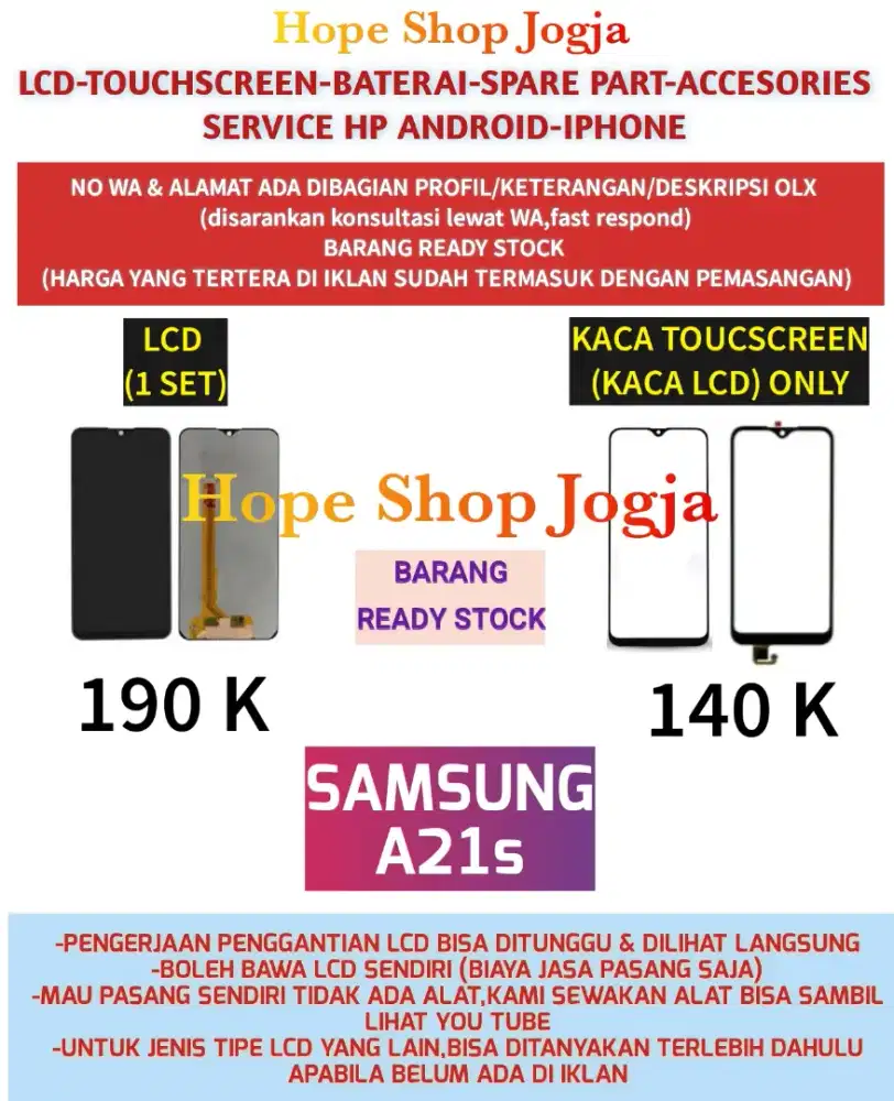 Touchscreen-Baterai-Lcd Samsung A21s
