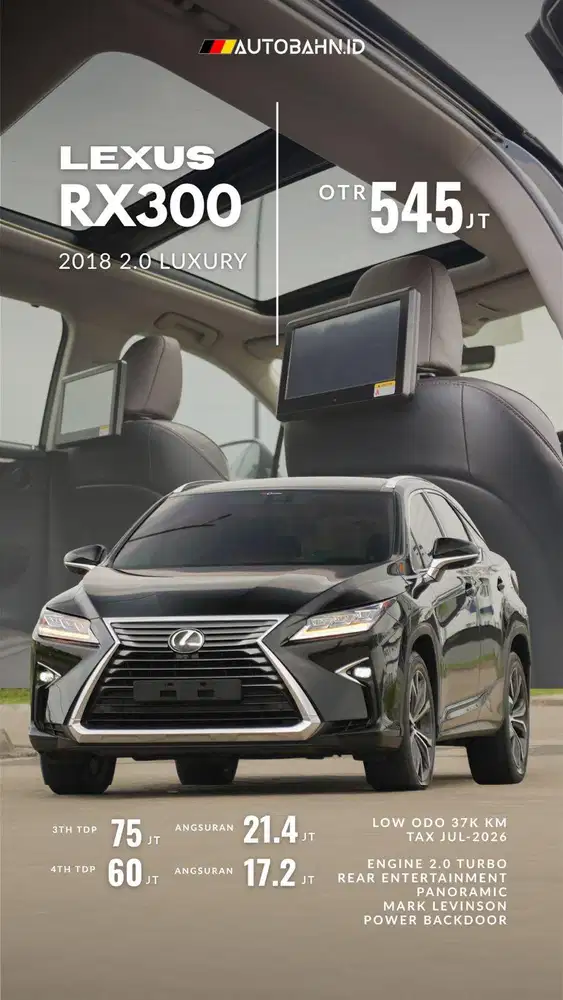 Privilege! Lexus RX300 Luxury 2018 Black Full Spec! C300 520i 320i