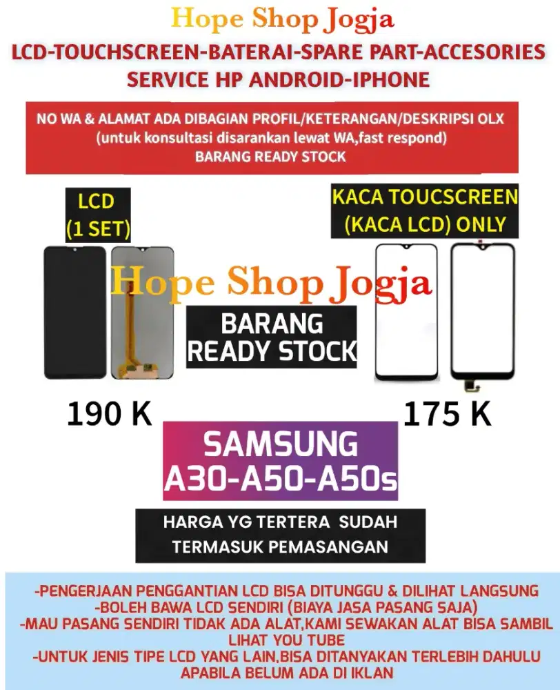Touchscreen-Baterai-Lcd Samsung A30-A50-A50s