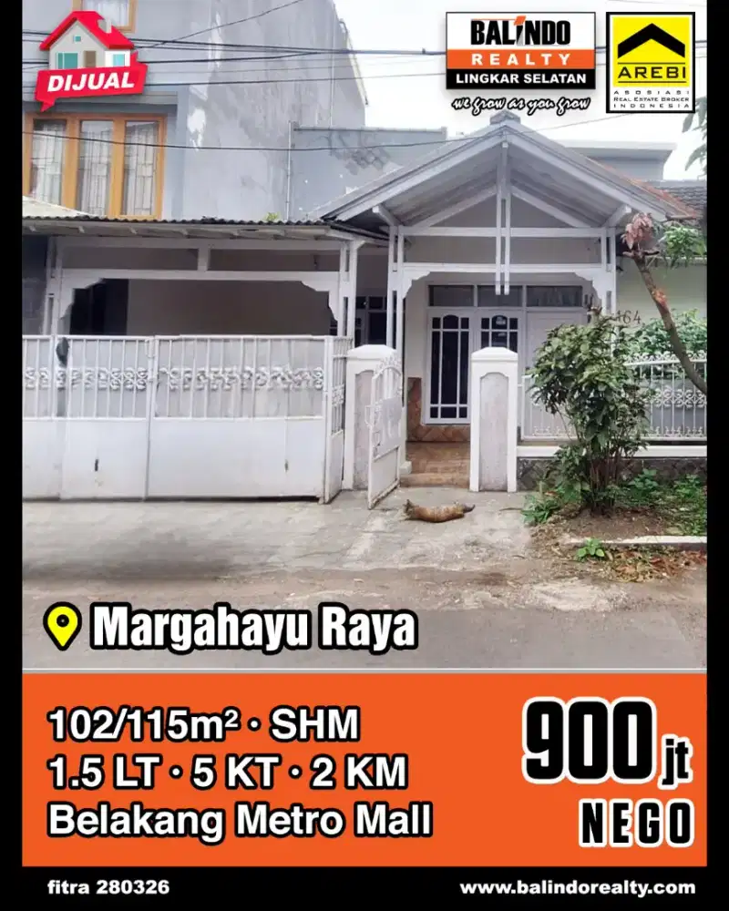 Rumah lama terawat di belakang mtc/ MIM margahayu raya bandung