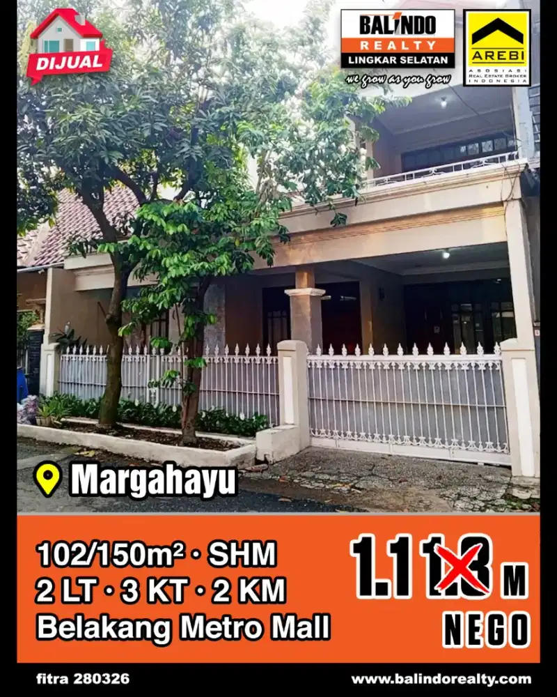 Rumah siap huni di belakang MTC/MIM Margahayu raya Bandung