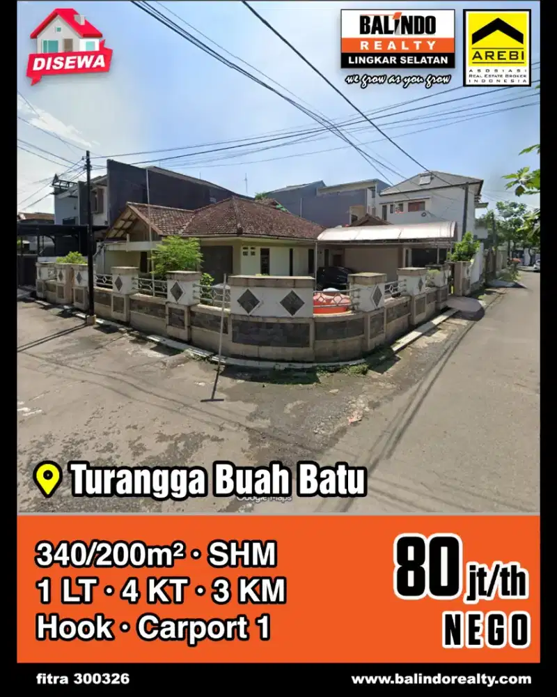 Rumah 1 lantai di Turangga Bandung