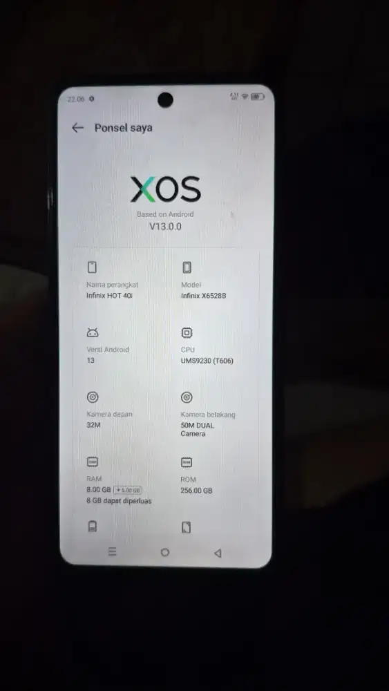 Infinix hot 40i ram 8/256gb fullset