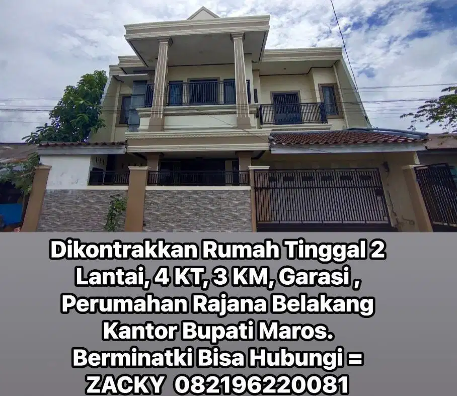 Disewakan Rumah Modern 2 Lantai di Perum Rajana Maros Lokasi Strategis