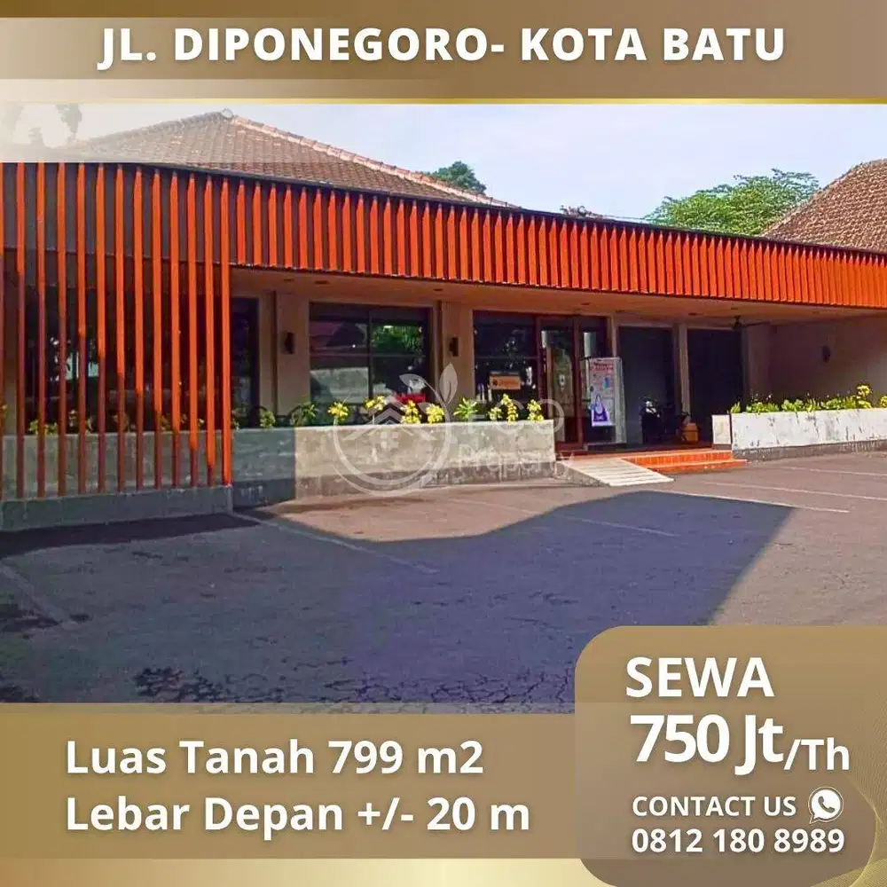 Sewa Bangunan Komersil Lokasi Jl. Diponegoro Sekitar Batu Town Square