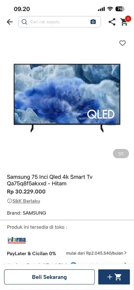 samsung smart tv 75 QLED