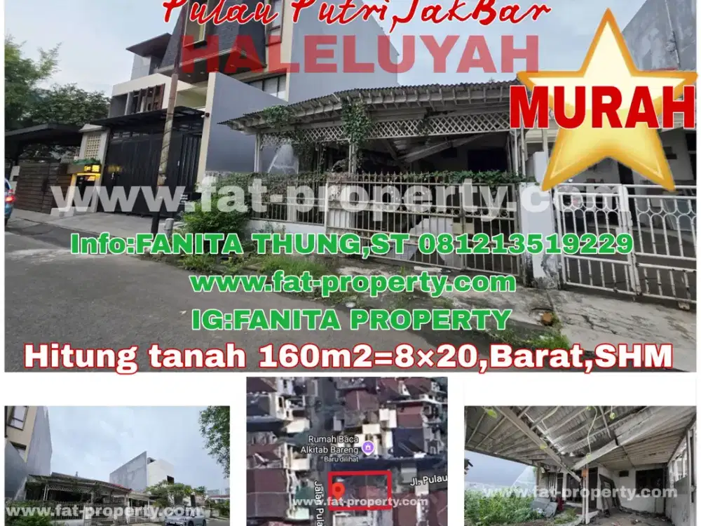 Dijual rumah tua di Pulau Putri,Tmn Permata Buana,JakBar 160m2=8×20,Barat,SHM