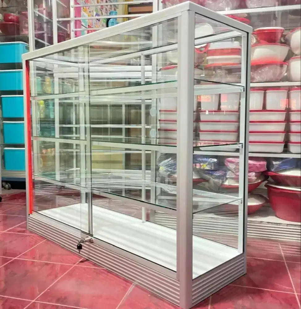 Etalase Panjang 1,2Mx1M Untuk Perlengkapan Usaha