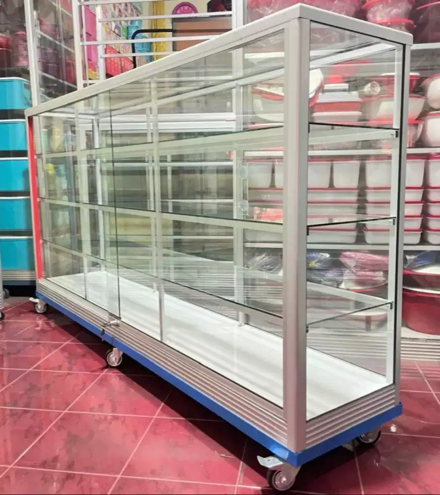 Etalase Serbaguna Pakai Roda Panjang 2MX1M