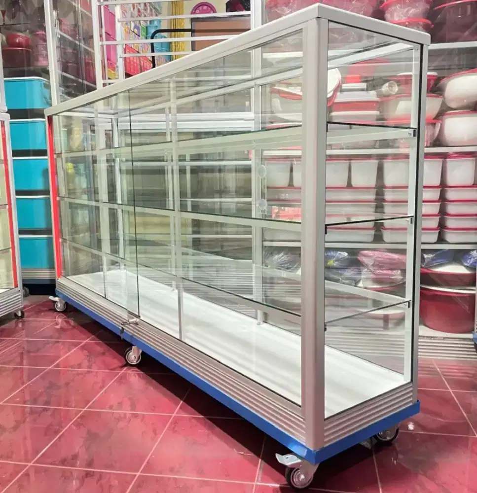 Etalase Pakai Roda Panjang 2 Meter serbaguna