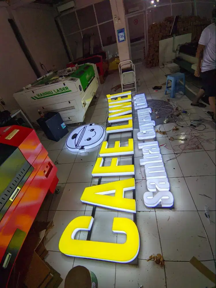 Huruf timbul full akrilik | Lettes sign | Logo custom | Neon box murah