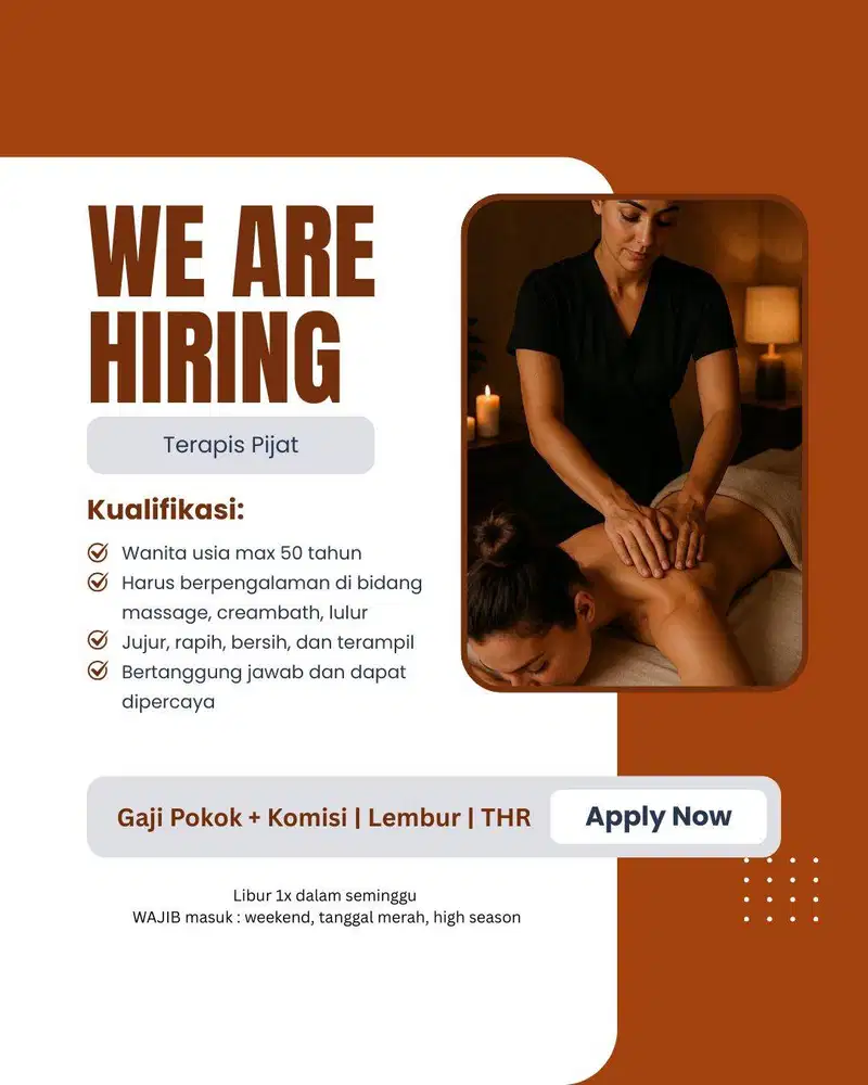 Dibutuhkan Segera, Terapis & Office Girl untuk salon di Kelapa Gading