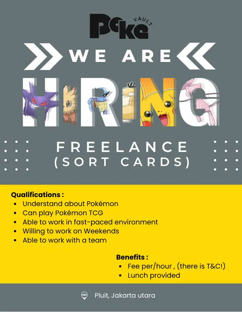FREELANCE - SORTIR KARTU - HIRING - POKEVAULT