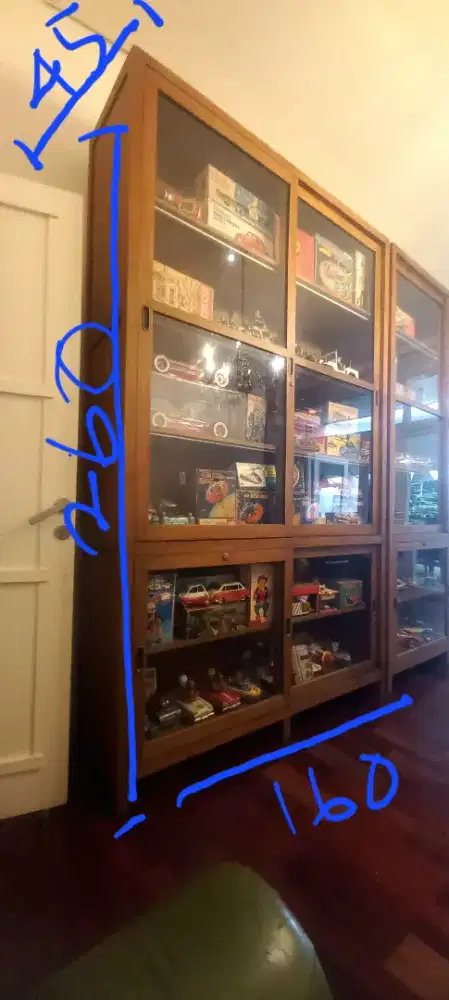 Lemari jati antik vintage natural finising