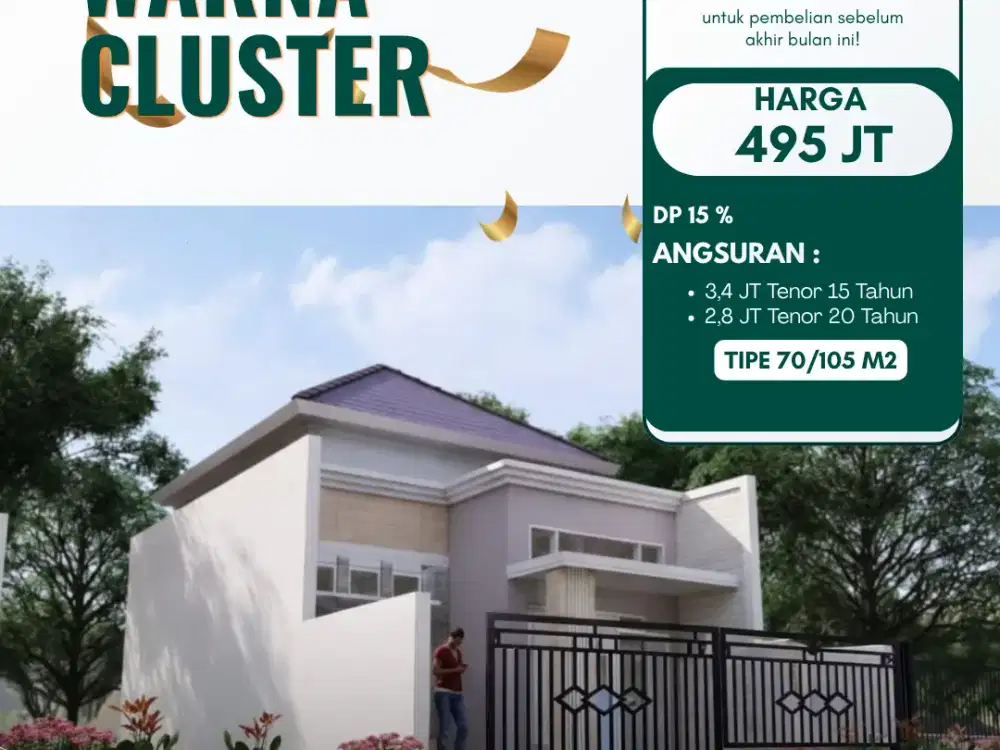 RUMAH MINIMALIS MODERN DI TANJUNG SENANG 3 KAMAR TIDUR TANAH LUAS