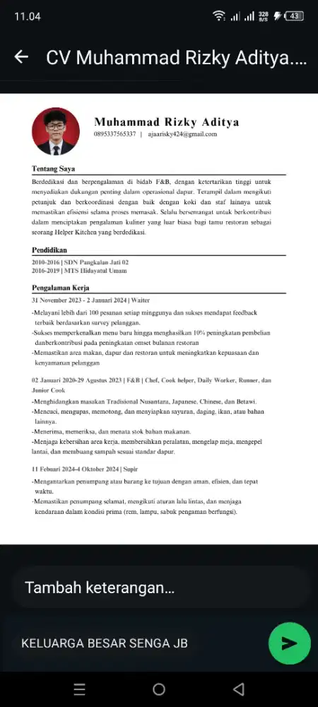 BUTUH PEKERJAAN APA SAYA YANG PENTING HALAL