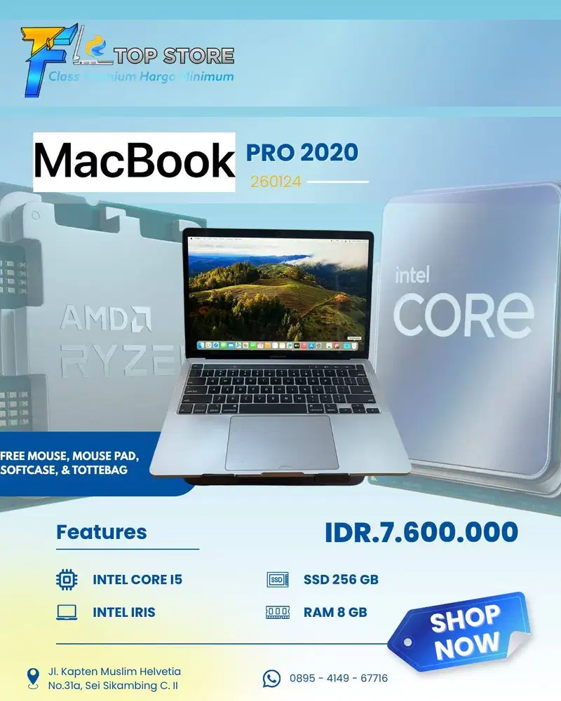 MACBOOK PRO 2020 INTEL CORE I5 SSD 256/8GB