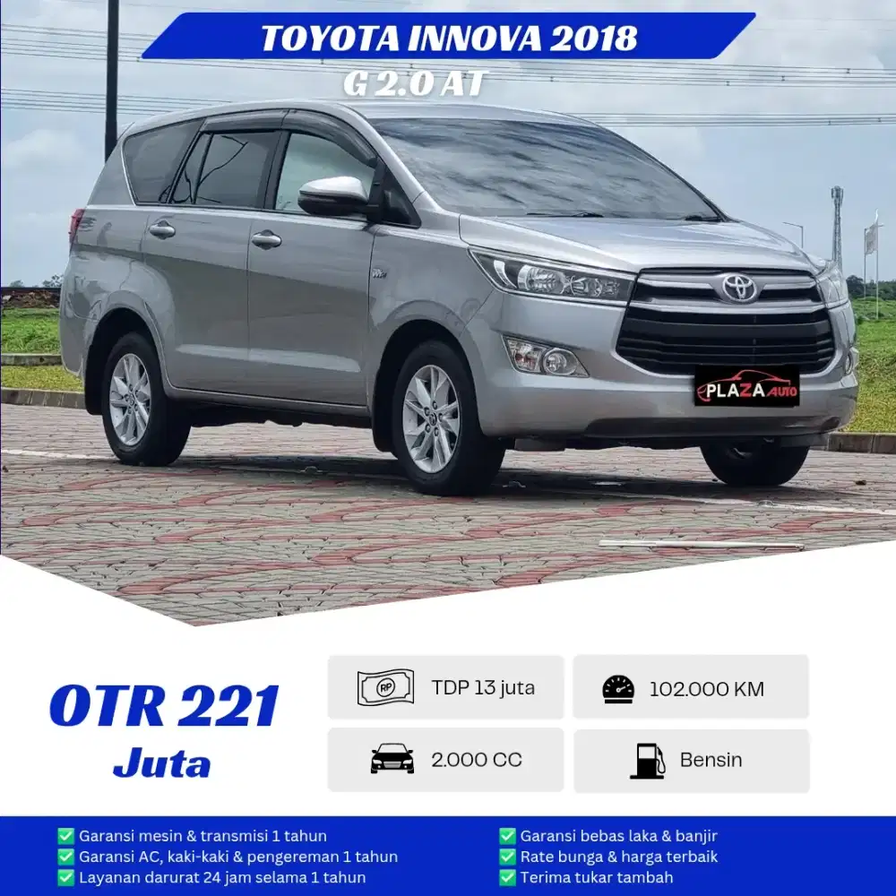 Toyota Innova 2018
G 2.0 Matic pajak super panjang februari 2027