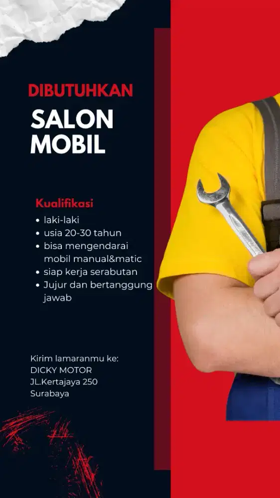 Lowongan kerja supir dan salon serabutan