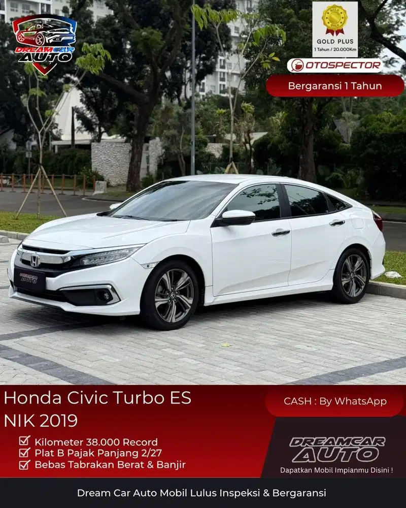 [ TGN PERTAMA KM 38rb ] Honda Civic ES 1.5 Turbo 2019 Non Hatchback