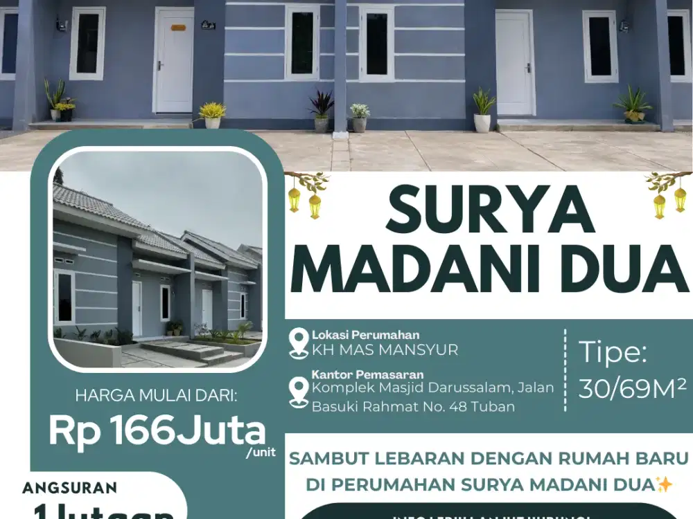 Surya madani dua perumahan terlaris lokasi strategis