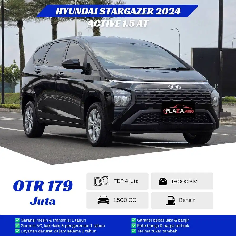 Hyundai Stargezer 2024
Active 1.5 Automatic
DP 4 Juta saja