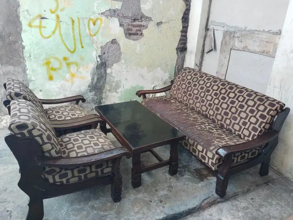 Kursi Meja Jati Ruang Tamu 1 Paket