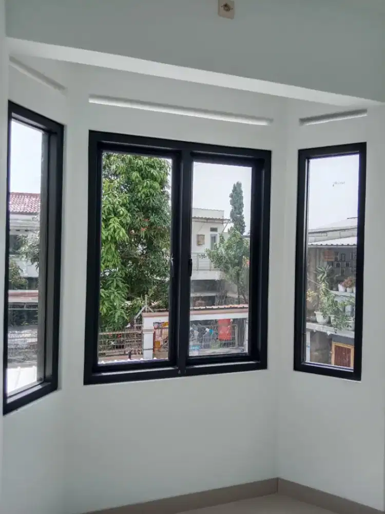 Kusen pintu jendela aluminium dan kaca tempered laminate dll