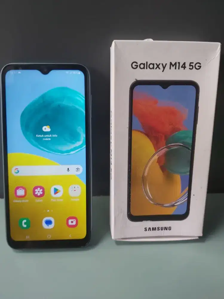 Samsung m14 5G ram 6/128 fullset minus 3 Indosat only