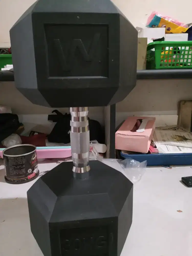 Dumbell Fixed 30kg BARU alat gym bkn Kettlebell Barbell