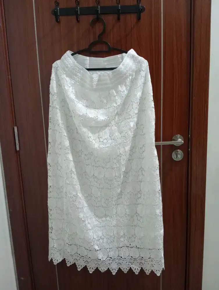 Rok Brukat Putih (Masih baru)