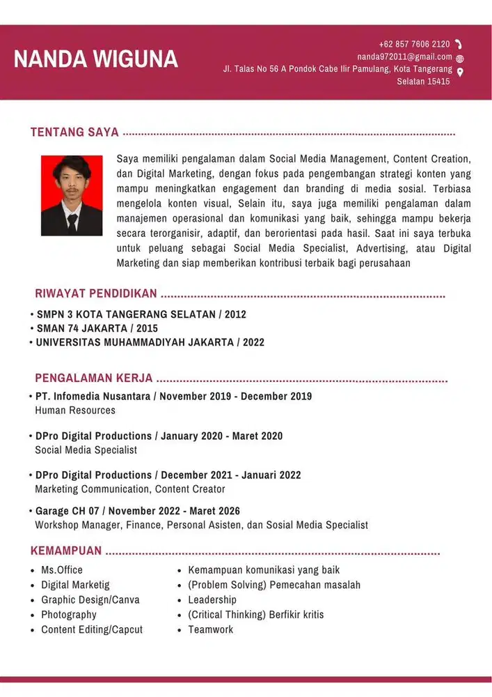 Social Media Specialist Berpengalaman | Siap Bergabung