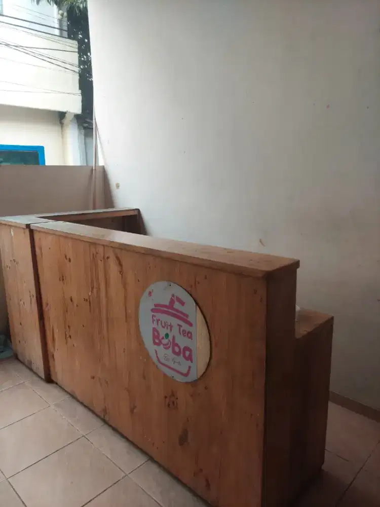 Dijual counter meja kasir kayu jati