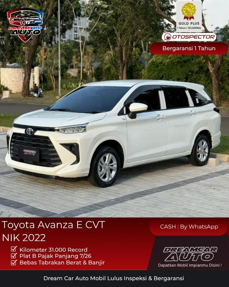 [ KM 31RB ] Toyota Avanza E 1.3 2022 Putih Non S G Veloz TSS 1.5