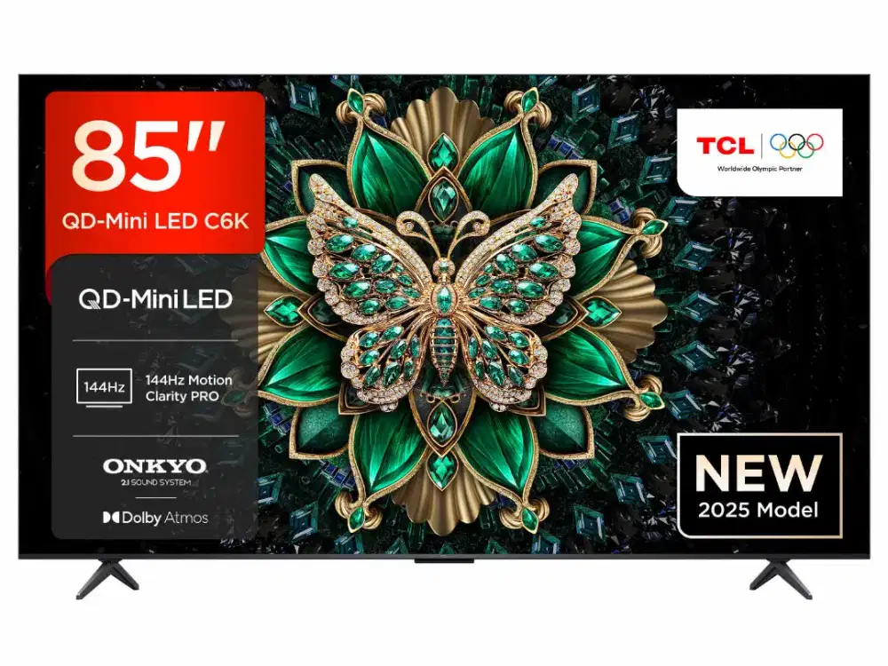 TCL 85C6K Premium QD MiniLED 4K UHD Google TV 85 Inch 144Hz ONKYO 2.1