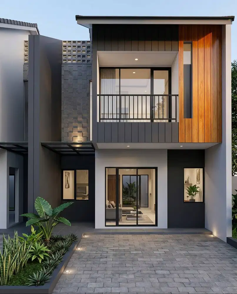 RUMAH MODERN 2 LANTAI TIPE KENARI DI THE LUMINAR | BONUS 3 AC & KANOPI