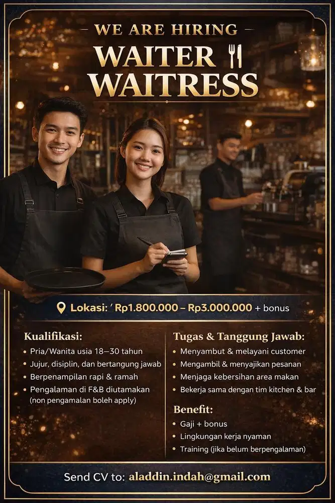 Loker Waiter dan Kitchen Crew